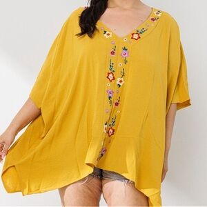 NWT Oddy Embroidered Poncho Pullover